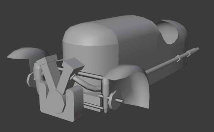 A work-in-progress image of the car model.