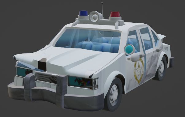 SHAR DE Police Car - White (Damaged)