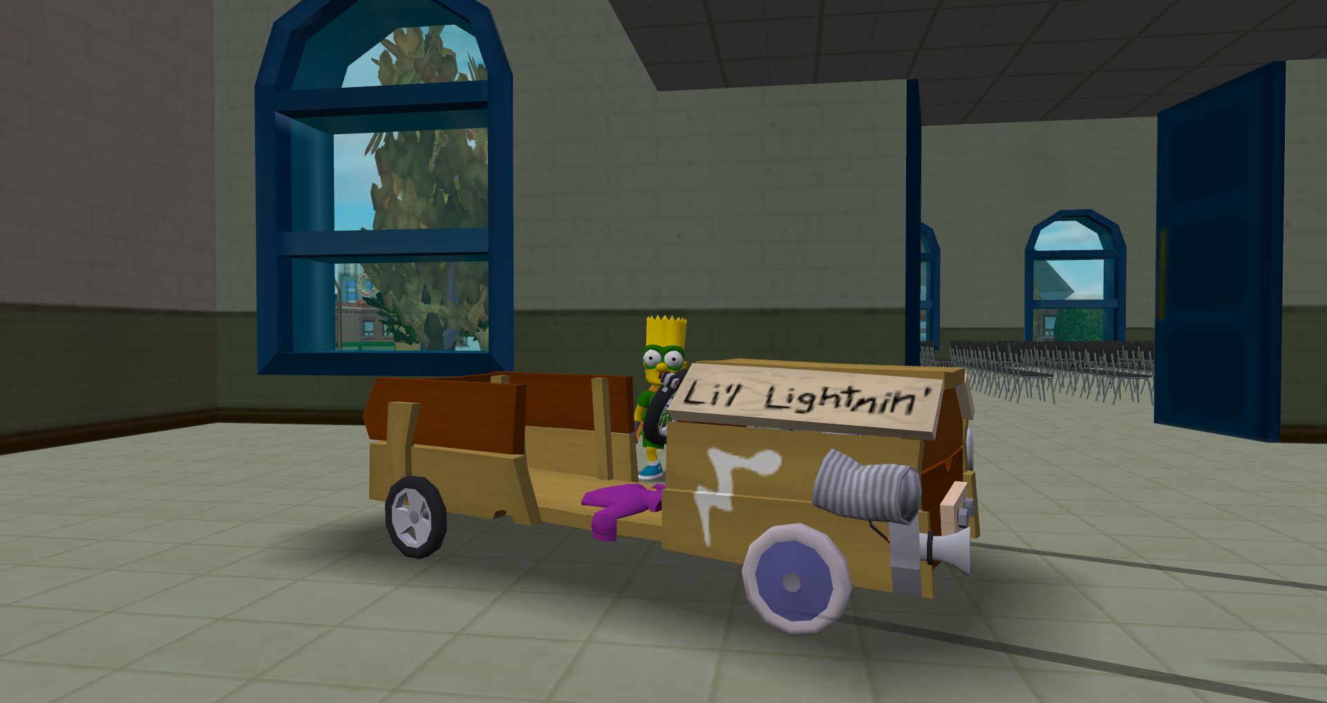Bart probably shouldn't be driving this inside...